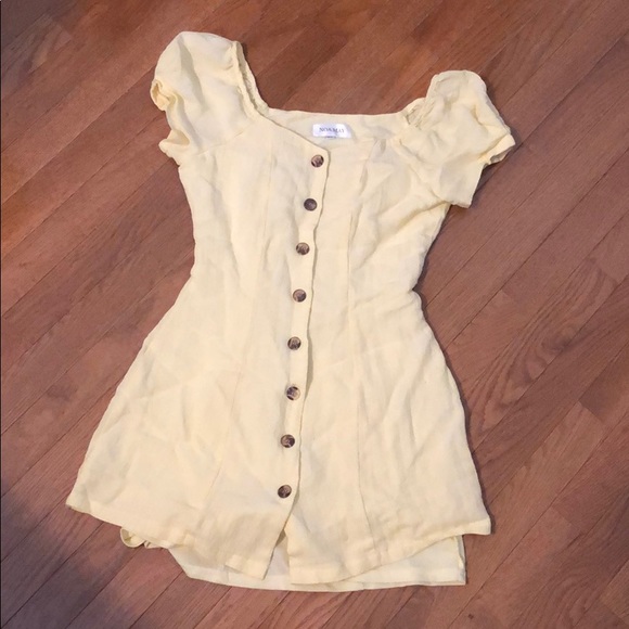 Forever 21 Dresses & Skirts - Yellow button down mini dress